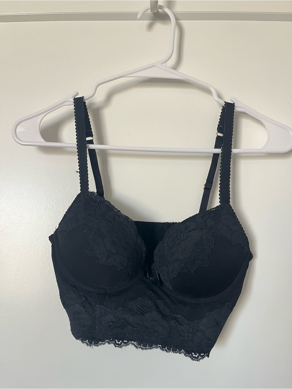 H&M Black Lace Longline Bra Top